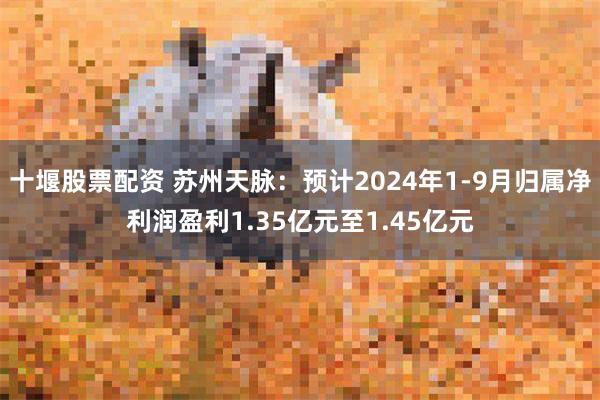 十堰股票配资 苏州天脉：预计2024年1-9月归属净利润盈利1.35亿元至1.45亿元